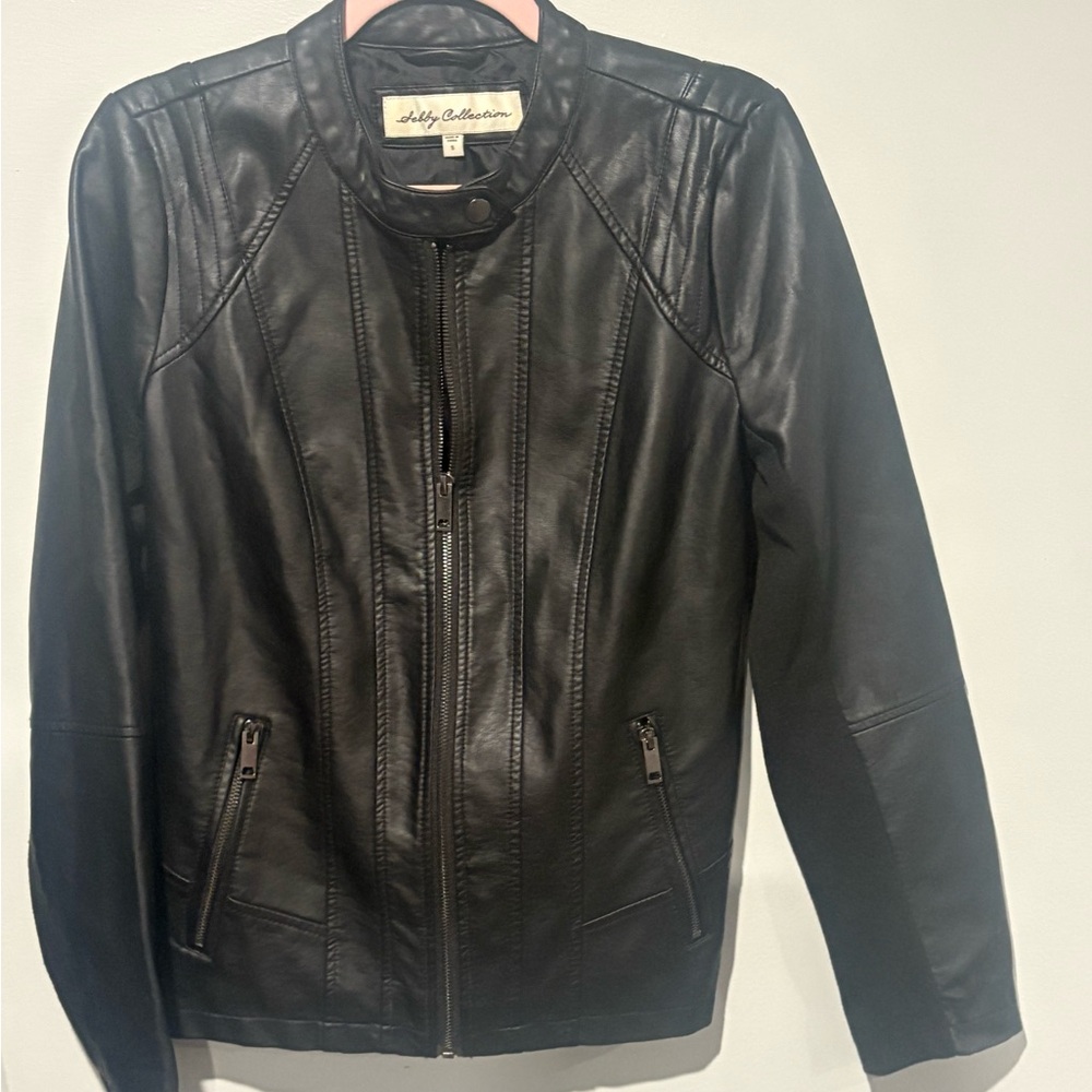 Sebby collection Chic Black Leather Jacket